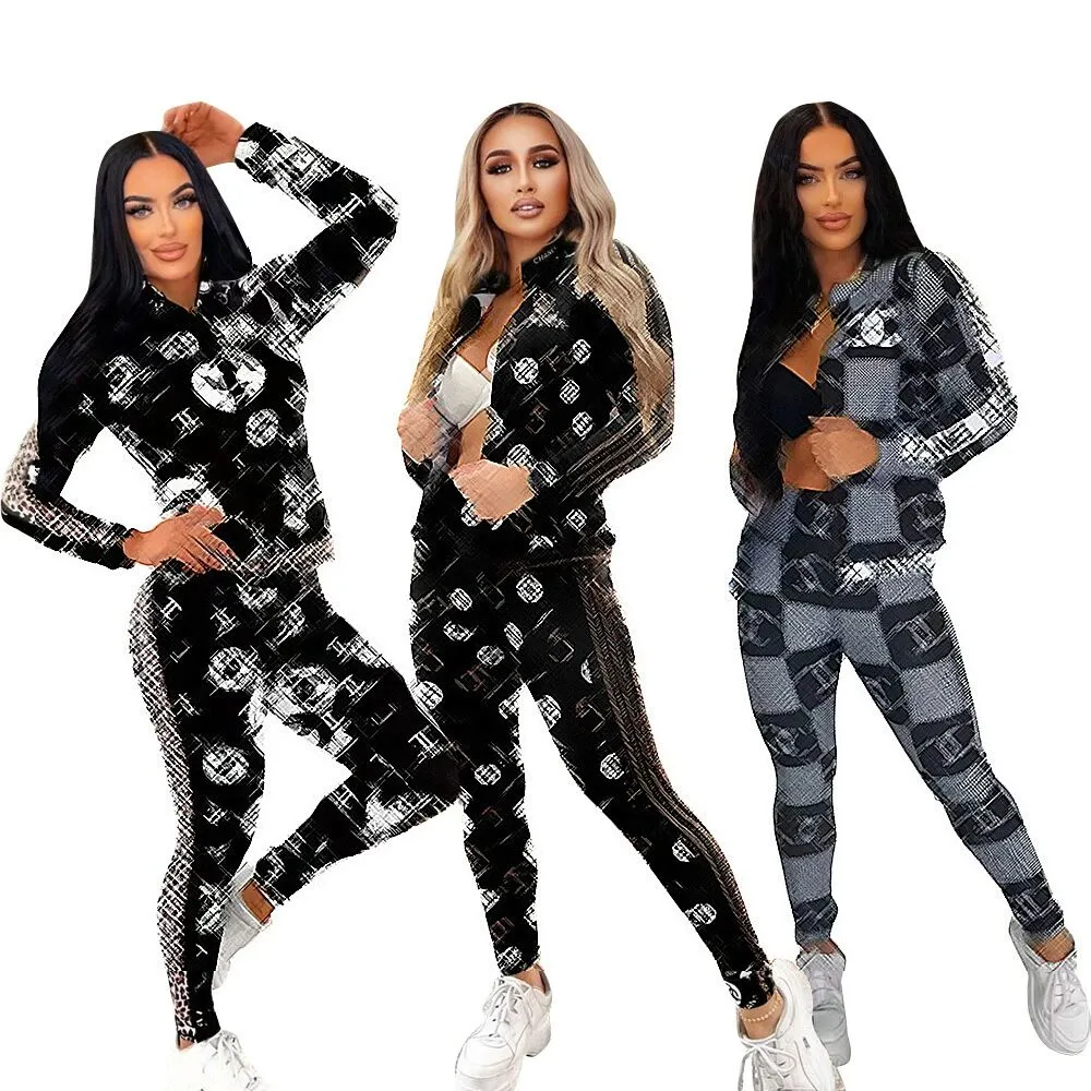 DD0014 Womens Fashionable Slim Fit Two Piece Zipper Set From