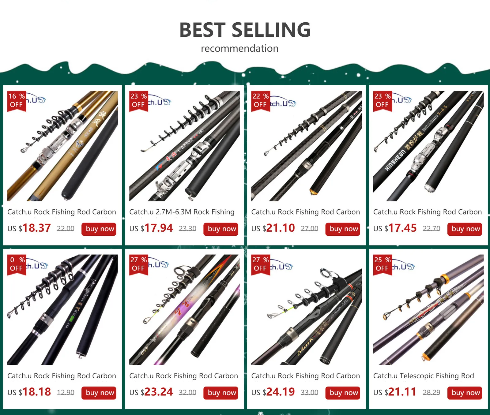 Catch.U Carbon Fiber Telescopic Spinning Carbon Fishing Rod 3.6m 7.2m For  Reservoir, Pond, Rock, Beach Fishing Pole From Yao09, $17.9