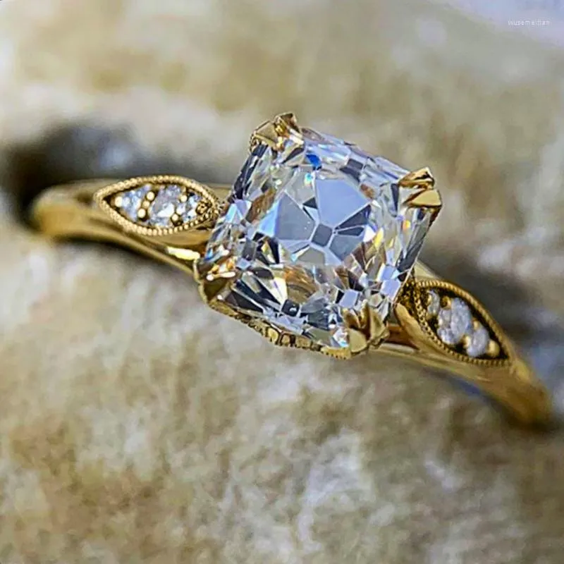 Обручальные кольца Caoshi Modern Style Стильное предложение кольцо свадебные группы с ослепительными аксессуарами из золотого циркония для помолвки