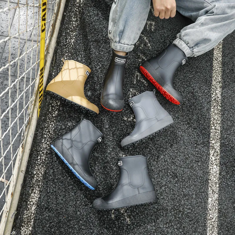 Botas de agua de goma para hombre, Botines de goma