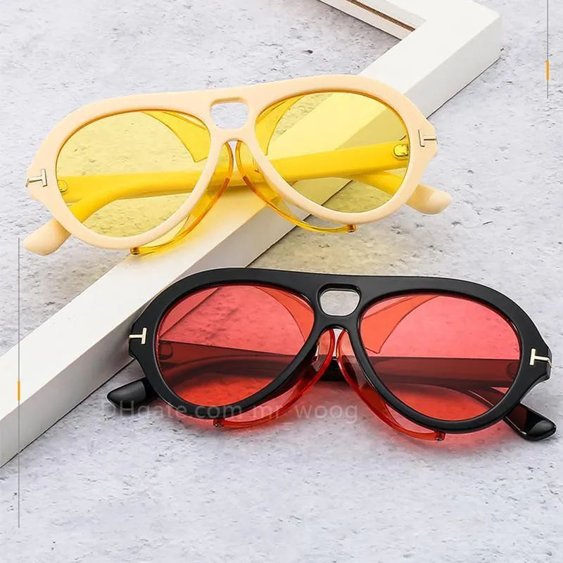 Womens Fashion Eyewear 2023 Brand Designer Solglasögon Överdimensionerade nyanser 90 -talet Retro Black Yellow Pilot Lady UV400 Beach Eyewear