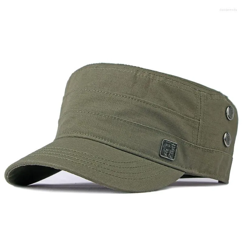 Bérets été Cadet armée casquette hommes femmes pointe papa haut plat militaire chapeau décontracté coton solide visière respirant soleil réglable