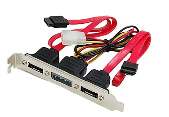 PC DIY SATA cable to eSATA with 4Pin IDE Molex Power Supply Socket Adapter Converter Card Full-Height Profile For External Hard Drive