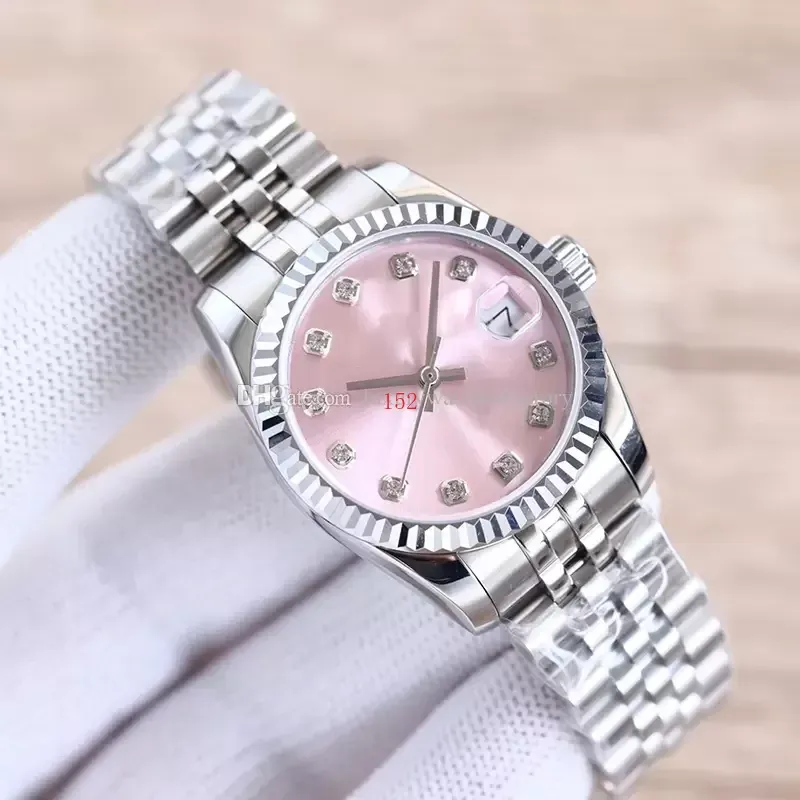 Relógio feminino de nova moda relógio mecânico totalmente automático 31 mm 28 mm de aço inoxidável Diamante de diamante Design à prova d'água Montreux Luxury Watch Presente