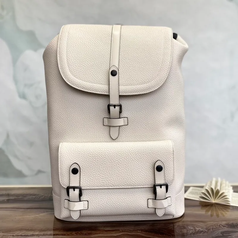 Fashion Backpack Outdoor Laptop Bag Solid Leather Classic Logo Design Functional Bag