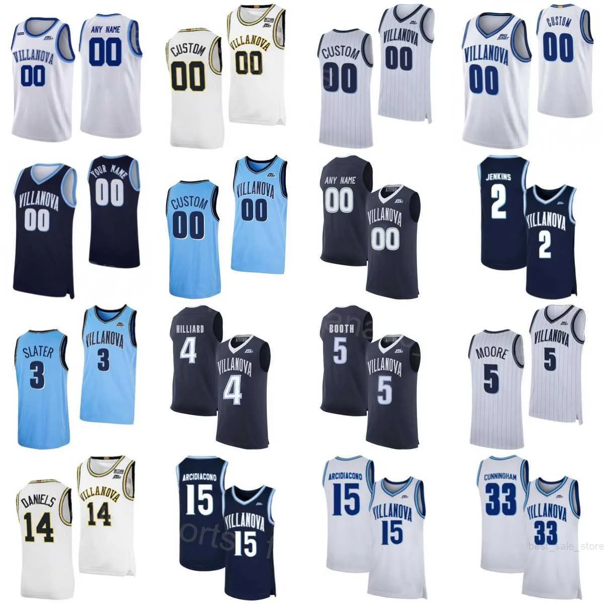 Villanova Wildcats Basketball College 2 Kris Jenkins Jerseys 1 Scottie Reynolds 4 Darrun Hilliard 5 Phil Booth 15 Ryan Arcidiacono Dante Cunningham Men Chid