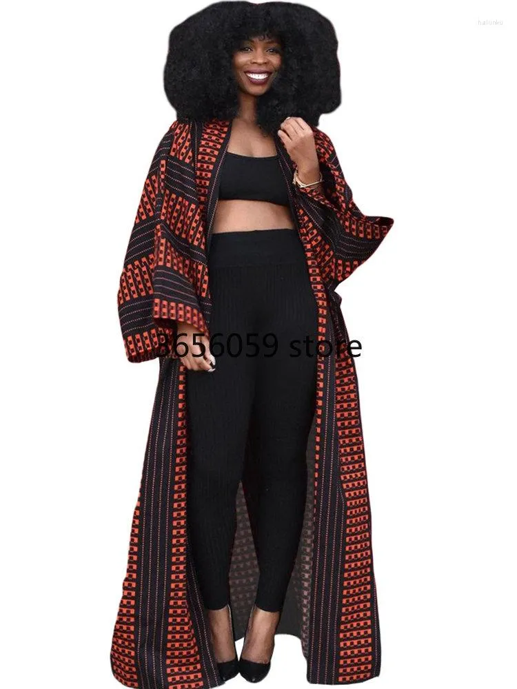 Vêtements ethniques Cardigan robes africaines pour femmes manches longues lâche Boubou Robe afrique automne imprimer Streetwear longue veste
