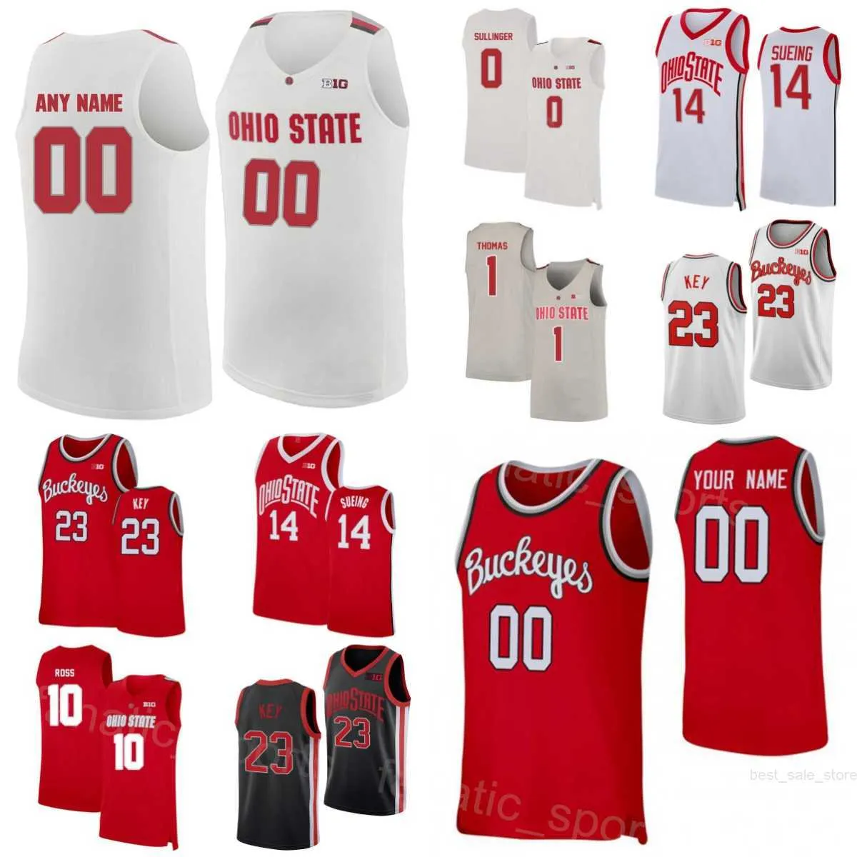 Ohio State Buckeyes Basketball Jerseys College 10 LaQuinton Ross 1 Deshaun Thomas 0 Jared Sullinger 11 Jerry Lucas 34 Kaleb Wesson NCAA Cousu Homme Femme Jeunesse