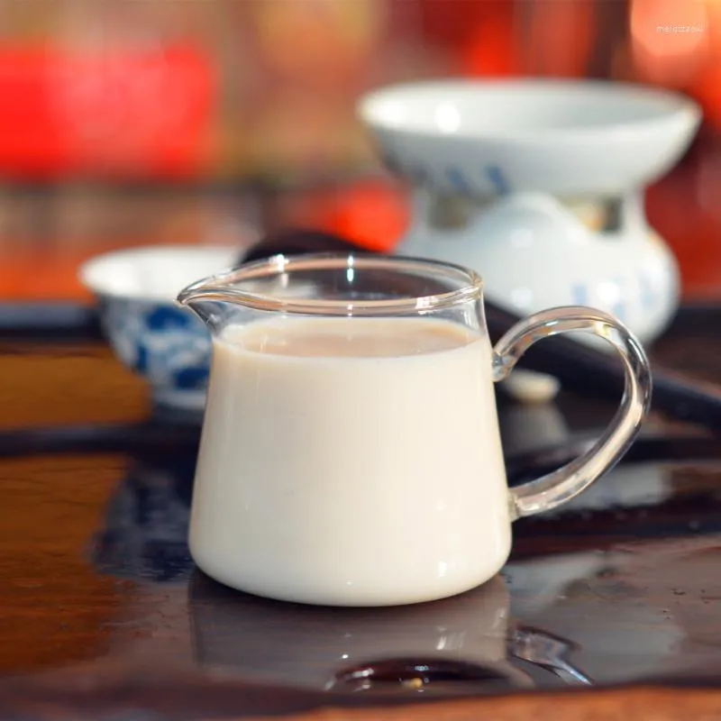 Copas de vino resistentes a altas temperaturas, jarras de leche de doble boca, taza de vidrio pequeña, taza de expreso, tazas de café para compartir