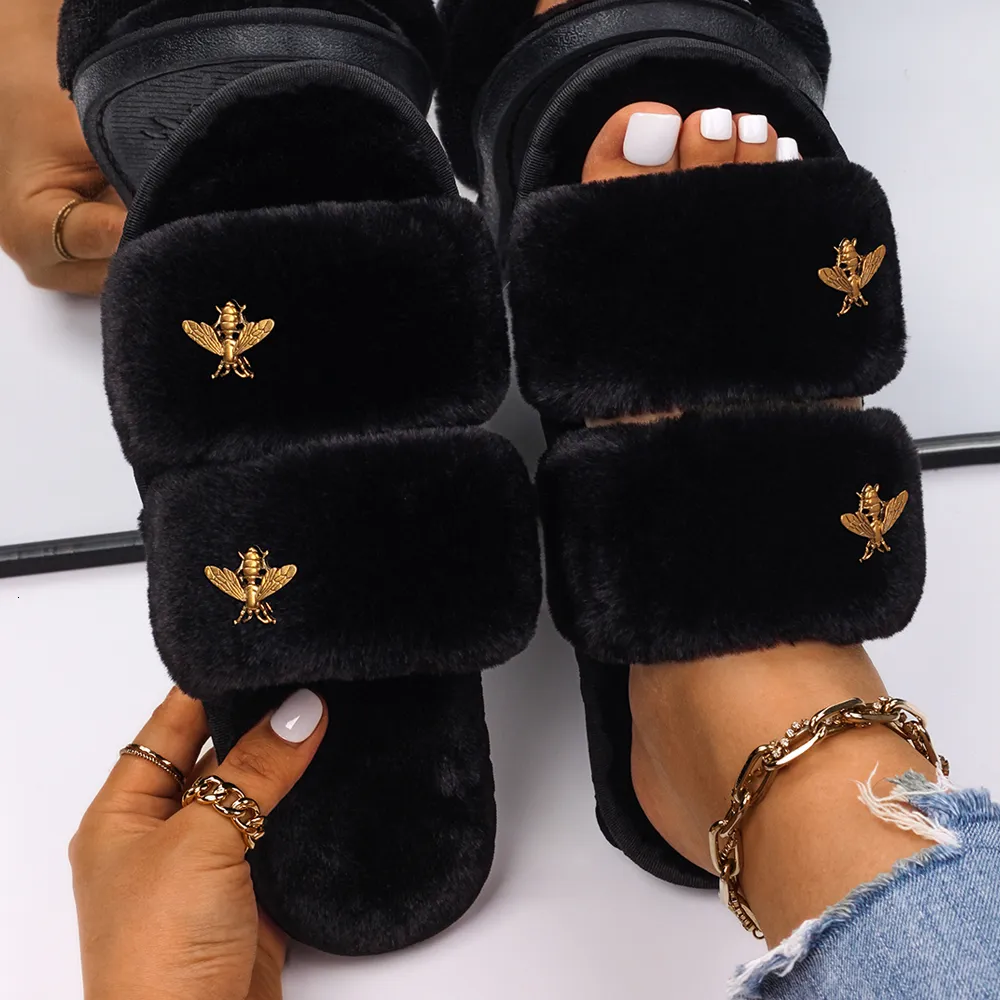 Fluffy Cross Front Slippers | boohoo