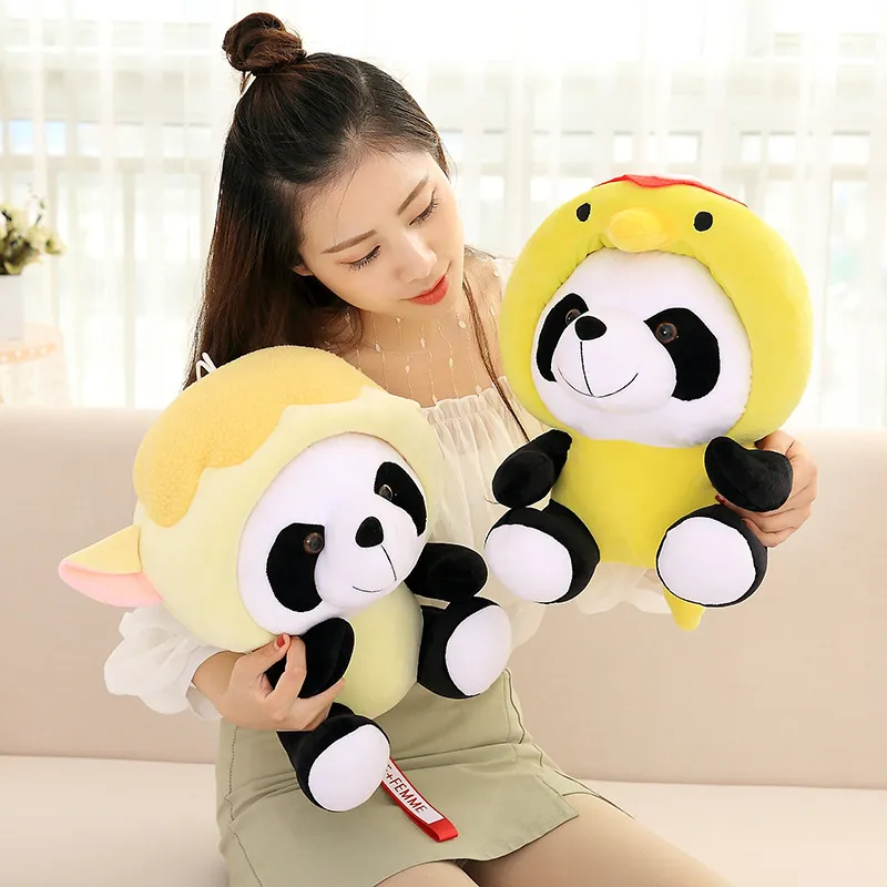 20cm Cute Panda Chinese Zodiac Plush Stuffed Doll Toy Sofa Decor Bedroom decoration Birthday Gift Valentines Present