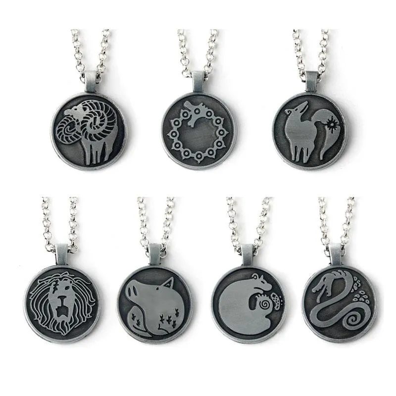 Цепочки мода аниме семь смертельных грехов ожерелье Творческие татуировки овечье дракон Lion Логотип классический винтажный ювелирный аксессуарный аксессуар