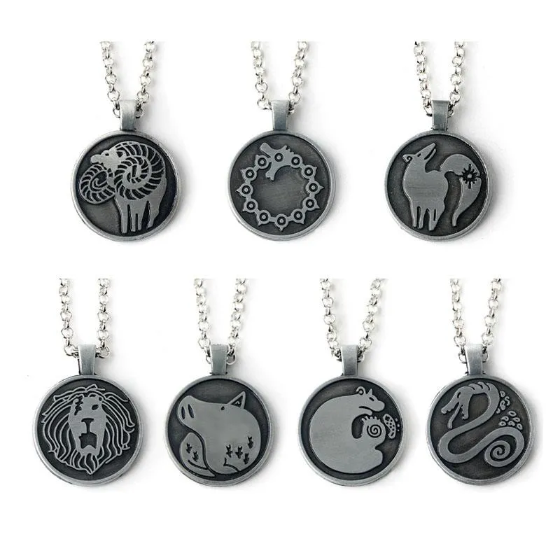 Ketens mode anime zeven dodelijke zonden ketting creatieve tattoo schapen draak leeuw logo klassieke vintage sieraden accessoires cadeauchains