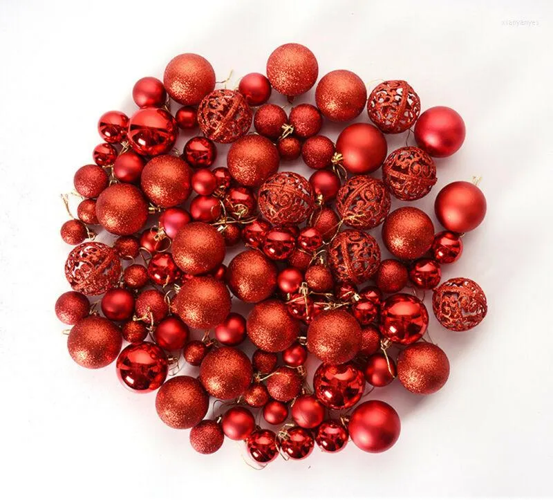 Décoration de fête 100pcs / Set Boules d'arbre de Noël Ornements de boules de Noël Décoration suspendue Ornement Joyeux