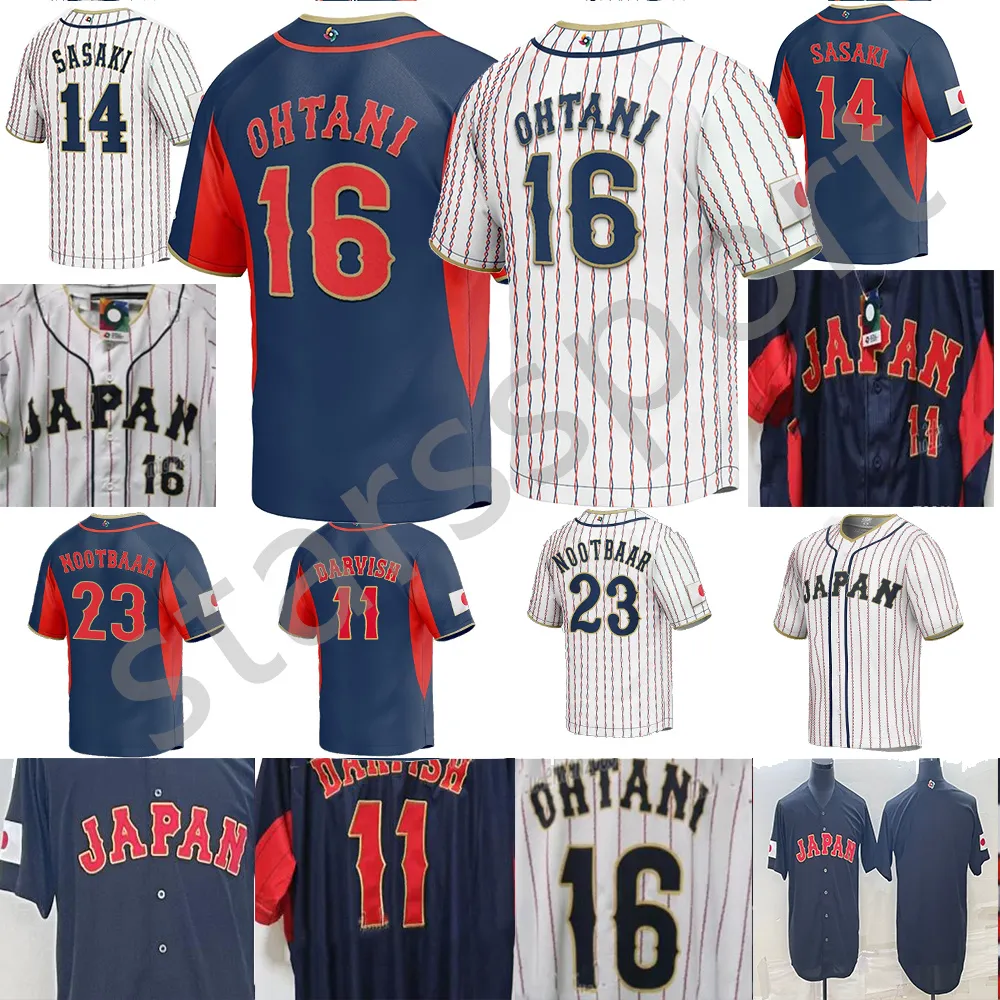 2023 Team Japan Baseball Jersey Shohei Ohtani Yu Darvish Seiya Suzuki Roki Sasaki Lars Nootbaar