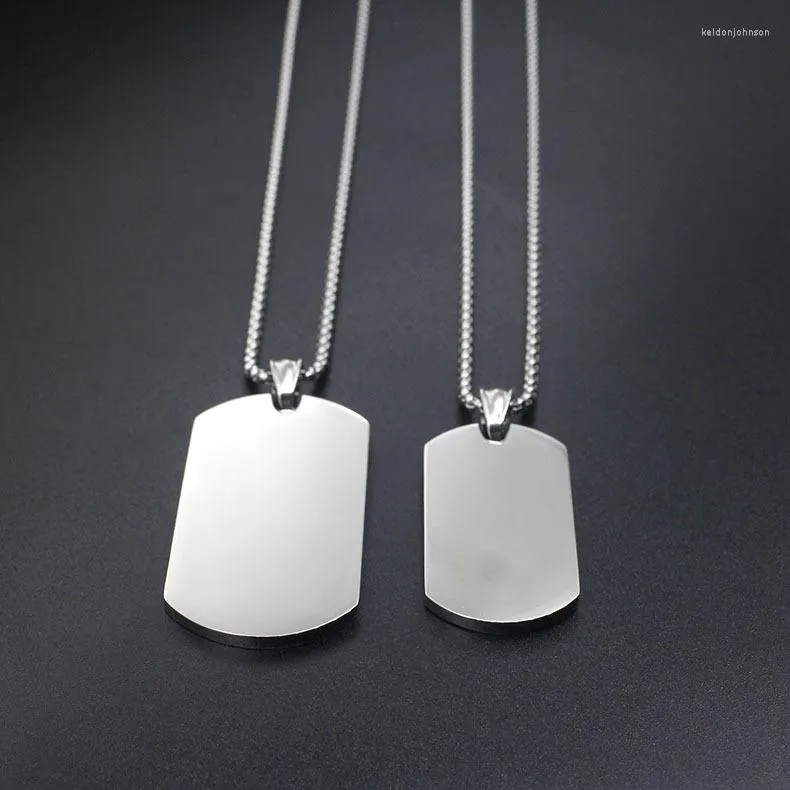 Pendant Necklaces Unique Mens Military Army Style 316L Blank Stainless Steel Dog Tags Chain Necklace Jewelry Accessories 2 Size