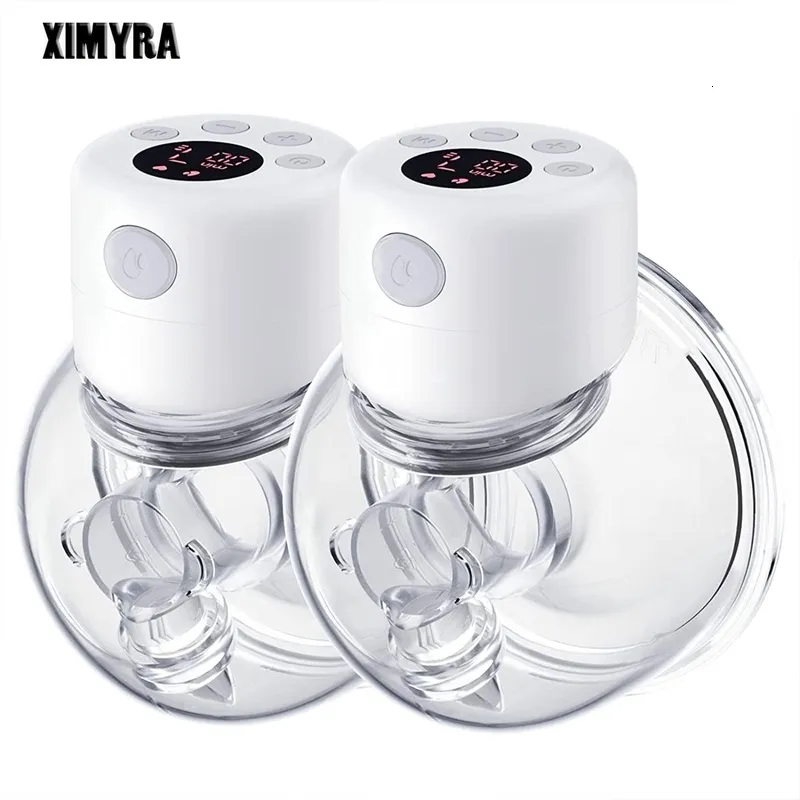 BreastPumps Ximyra S12 Hands Free Electric Pumps Mother Milk CTOR Portable Air Pump Wearable Wireless Pump 230323