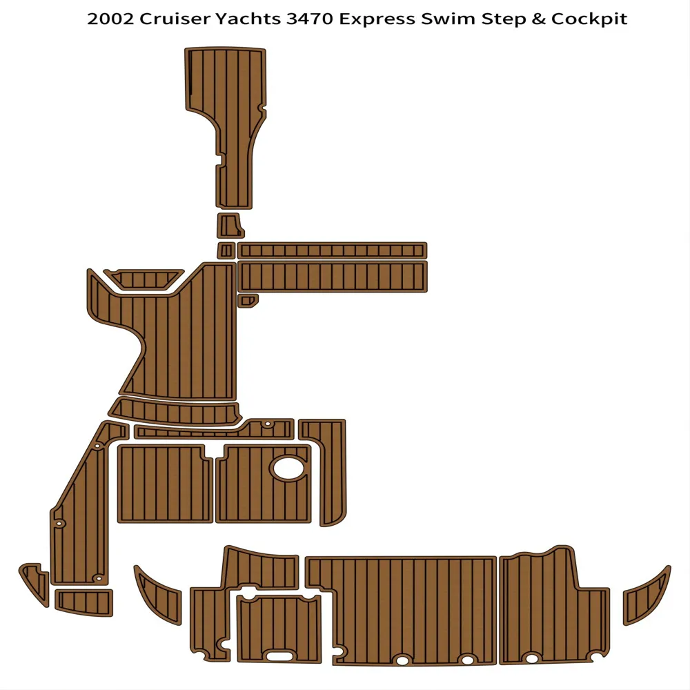 2002 Cruiser Yachts 3470 Express Swim Platform Cockpit Pad Boat Eva Teak Floor Self -Eshive Seadek Gatorstep Style Floor
