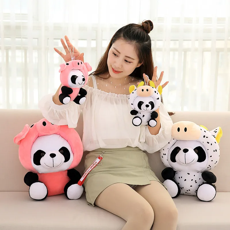 20cm Cute Panda Chinese Zodiac Plush Stuffed Doll Toy Sofa Decor Bedroom decoration Birthday Gift Valentines Present