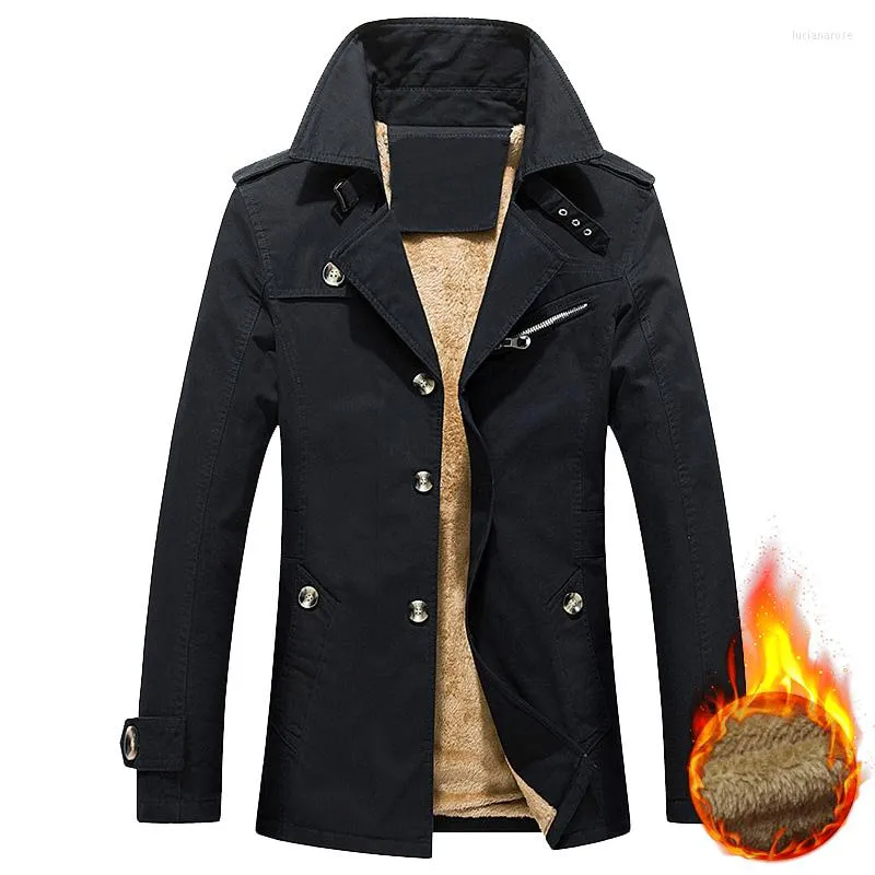 Jaquetas masculinas algodão masculino casaco de inverno blazers moda casual parkas sólida lã de lã grossa de marca de vento de windbreaker