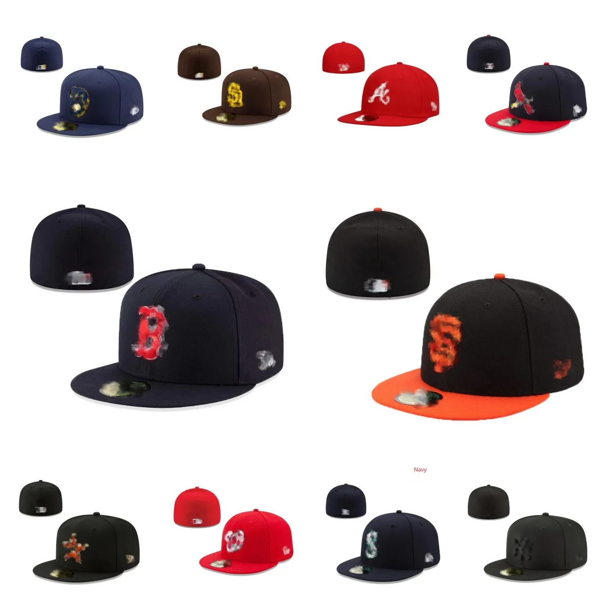 القبعات المجهزة Snapbacks Hat Men Men قابلة للتعديل ، مصمم كرة قدم Baskball Caps All Team Summer Summer Outdoor Sport