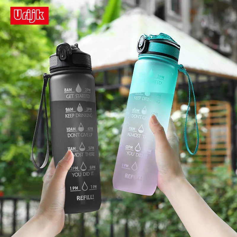 Vattenflaska Vattenflaska Motiverande Drinking Bottle Sports Water Bottle With Time Marker Portable Reusable Plastic Cups Outdoor Travel Gym P230324