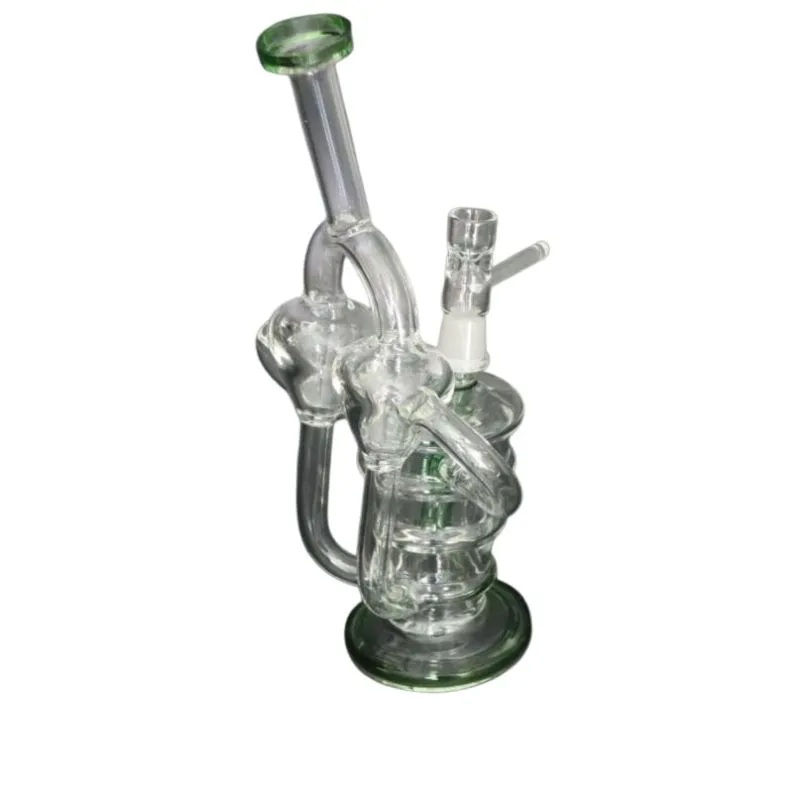 Cachimbos Super Vortex Glass Dab Rig Cachimbos de água Tornado Cyclone Recycler Rigs 12 Recyclers Tube Water Pipe 14Mm Joint Bongs Wi Dhbw9