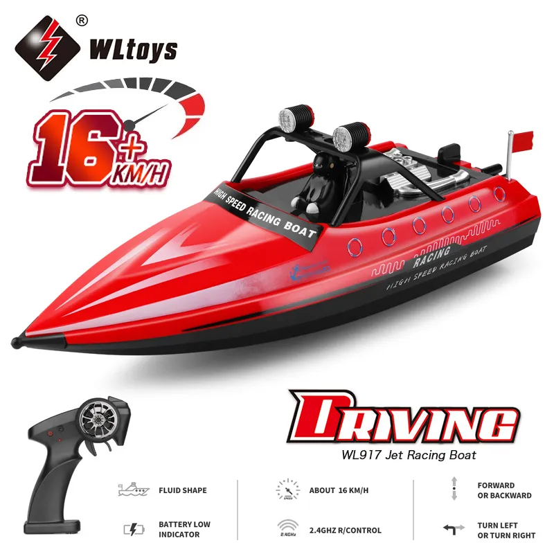 ElectricRC Boats WLtoys WL917 RC Bateau 2.4G Électrique Haute Vitesse Jet Étanche Modèle Électrique Télécommande Hors-Bord Cadeaux Jouets pour Garçons 230323