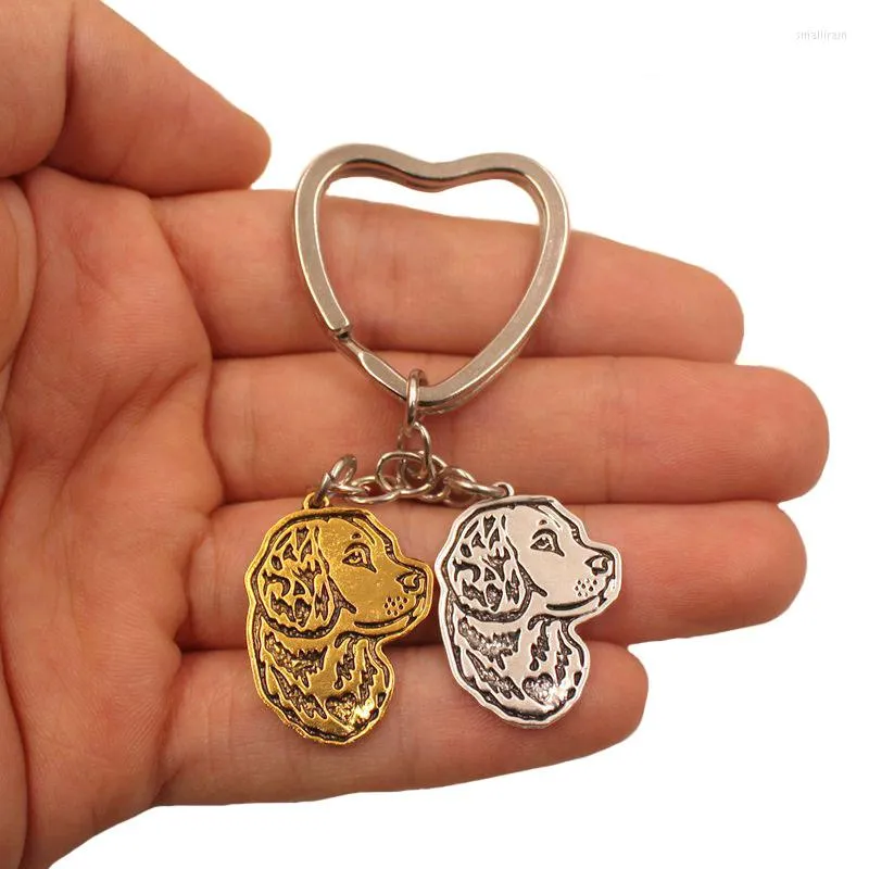 Keychains Labrador Retriever Dog Dier Antiek Goud Verzilde metalen hanger Keychain voor Bag Car Women Men K145