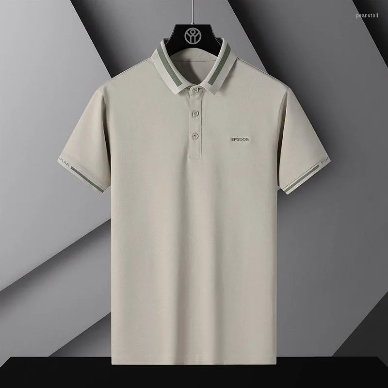 Herrpolos sommarföretag Polo skjortor män kort ärm 2023 lapel casual mode t-shirts herrar andas solida toppar kläder