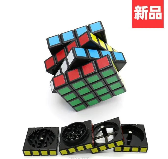 Rökpipor Creative 60mm Rubik's Cube Tobacco Grinder Zink Eloy Tobacco Grinder 4 Lager kan rullas rökare rökare