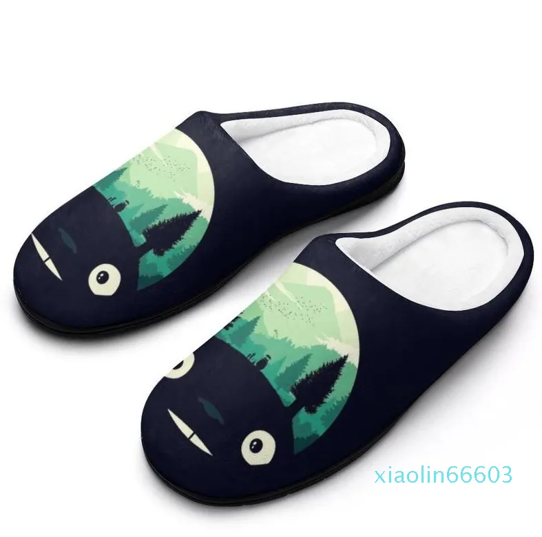 Couple Slippers Winter Warm Plush Indoor Slides Cotton House Shoes,  Non-Slip Sole, Flat Loafer Style