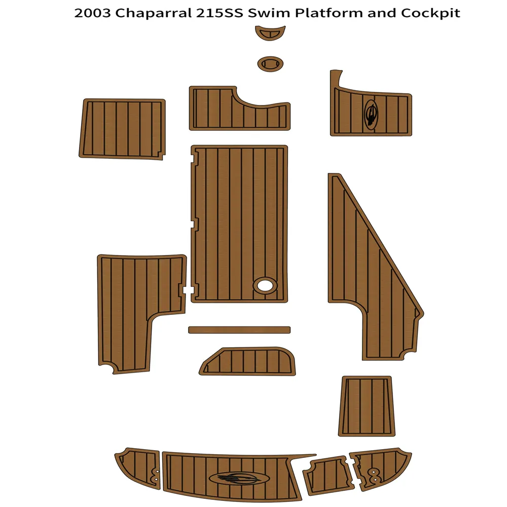 2003 Chaparral 215 SS Swim Platform Cockpit Boat Eva mousse de pont de pont en teck Auto-dossier Ahesive SeaDek Gatorstep Style Floor