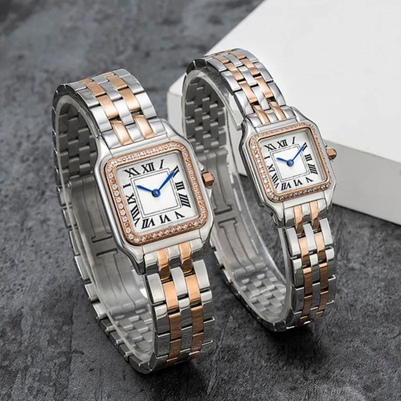 Fashion Women Watches Quartz Movement Silver Gold silver Dress Watch Lady Square 904L Stainless Steel Case Original Clasp Analog Casual Wristwatch De Luxe