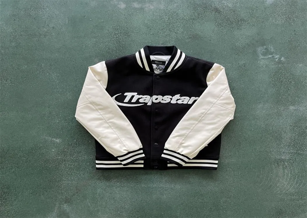 Trapstar Varsity Jacket Gufficer Men Baseball Geather Faux Leather 1to1 Women Embroidered Coat