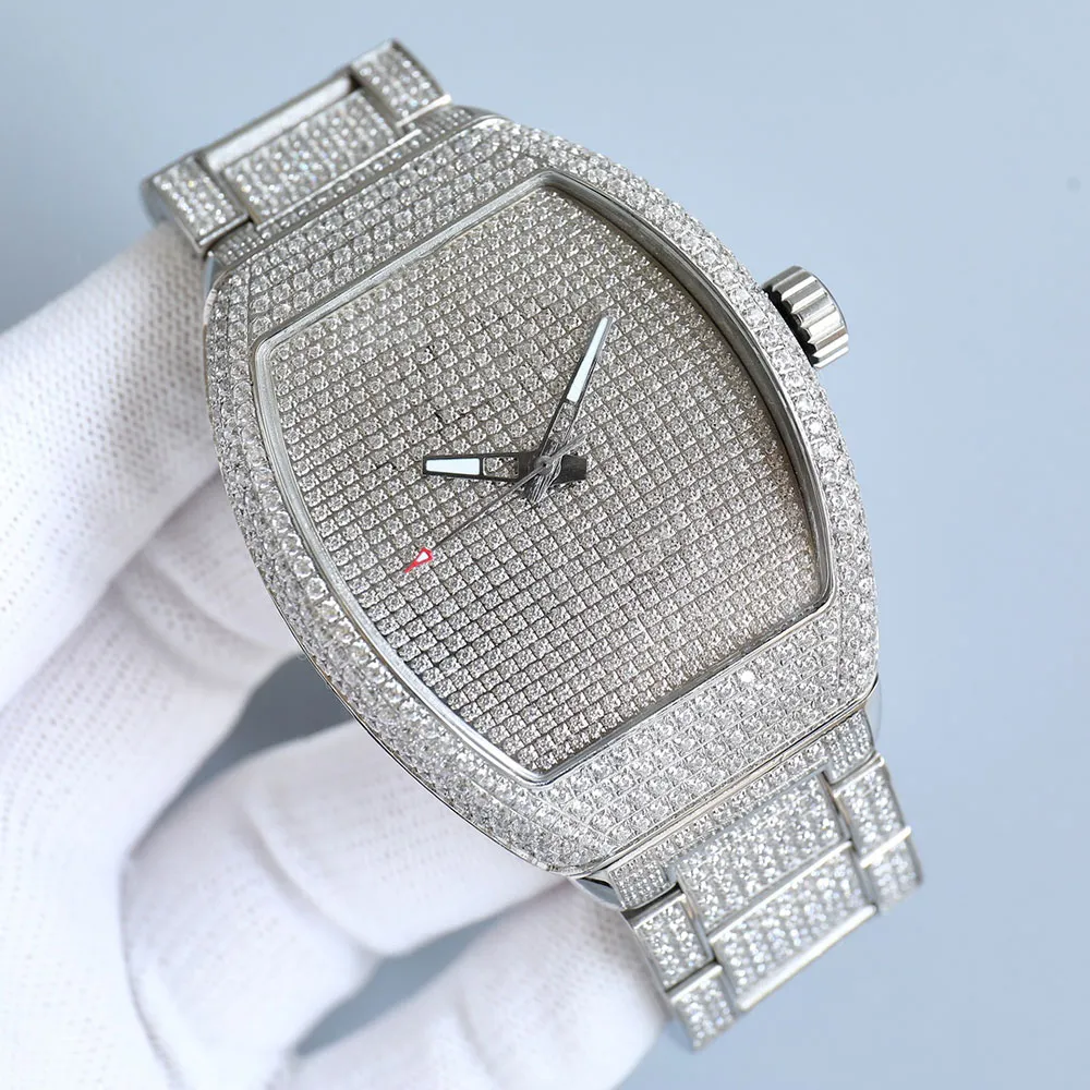 Diamond Watch Mens Автоматические механические часы Luminous 44x54 мм Полные из нержавеющей стали. Производительные часы сапфировые водонепроницаемые подарки Montre de Luxe