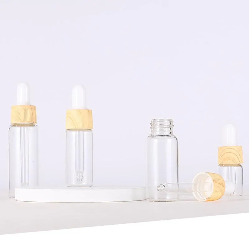 투명한 명확한 5ml 10ml 15ml 20ml 에센셜 오일 드롭퍼 병 유리 혈청 병을위한 미용 에세스