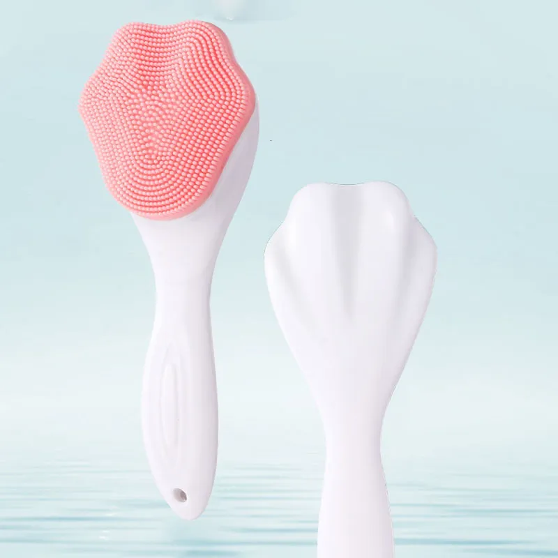 Cleaning Tools Accessories Face Wash Refresh Product Three-Color Optional Food Grade Silicone Cat Paw Long Handle Soft Pore Cleaning Brush Portable 230324