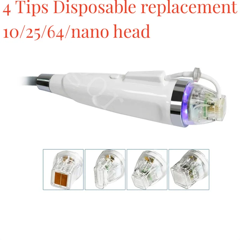 Otras herramientas para el cuidado de la piel 4 puntas Reemplazo desechable 10/25/64/nano cabeza cartucho de oro microagujas RF fraccional microagujas cartuchos de máquina de microagujas