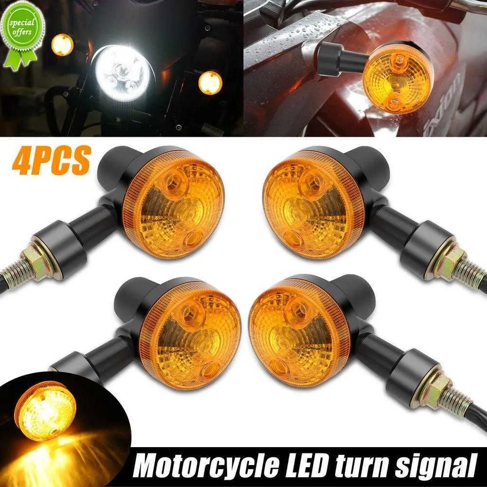 Novo 4pcs motocicleta led sinais de nevoeiro lâmpada mini luzes de luz indicador de lâmpada de freio indicador de peças modificadas à prova d'água