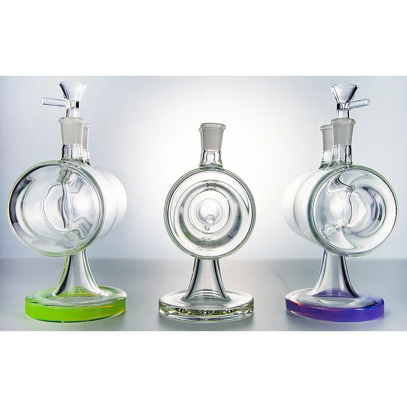 14 mm kvinnliga fogglasbongar Infinity Waterfall Hookahs 7 tum inverterbar tyngdkraft 4mm tjocklek Vattenrör med skålolja DAB RIGS XL2061