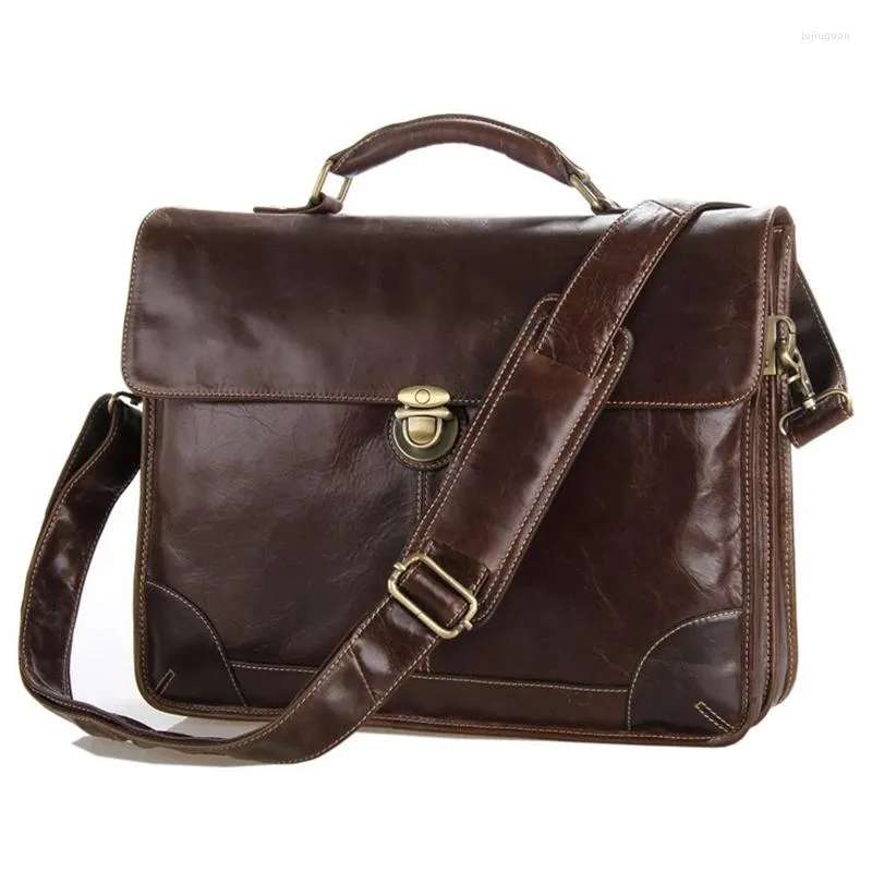 Портазы Luufan Classic Vintage Leather Men's Men's Chocolate Bortment Bag Сумка мессенджер.