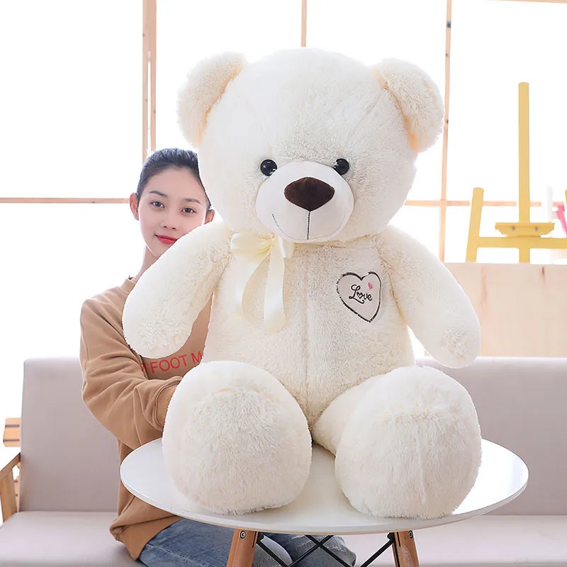 Poupées en peluche 1 pc 90 110 cm mignon ours en peluche jouets cloutés belles poupées cadeaux pour filles enfants enfants anniversaire cadeau de Noël 230323