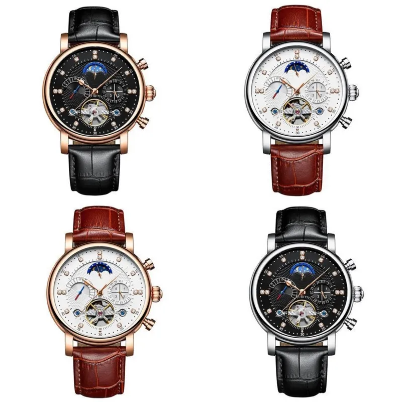 Męskie zegarek luksusowe designerskie zegarki szkieletowe okrzyk rąk Automatyczne Montre de lukse impreza vintage Tourbillon Classic skórzany zegarek dżentelmen busines sb042 c23