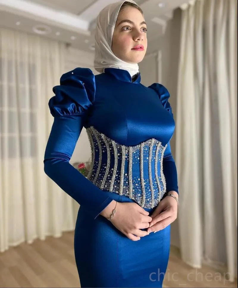 Royal blue top dress with hijab