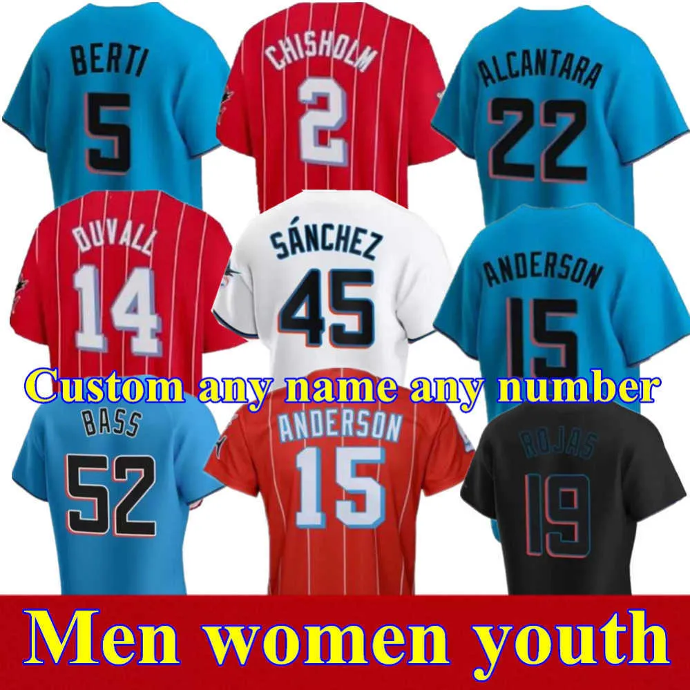 Custom Baseball Jersey 16 Jose Fernandez 22 Sandy Alcantara 15 Brian Anderson 25 Lewis Brinson 5 Jon Berti 24 Jesus Aguilar 14 Martin