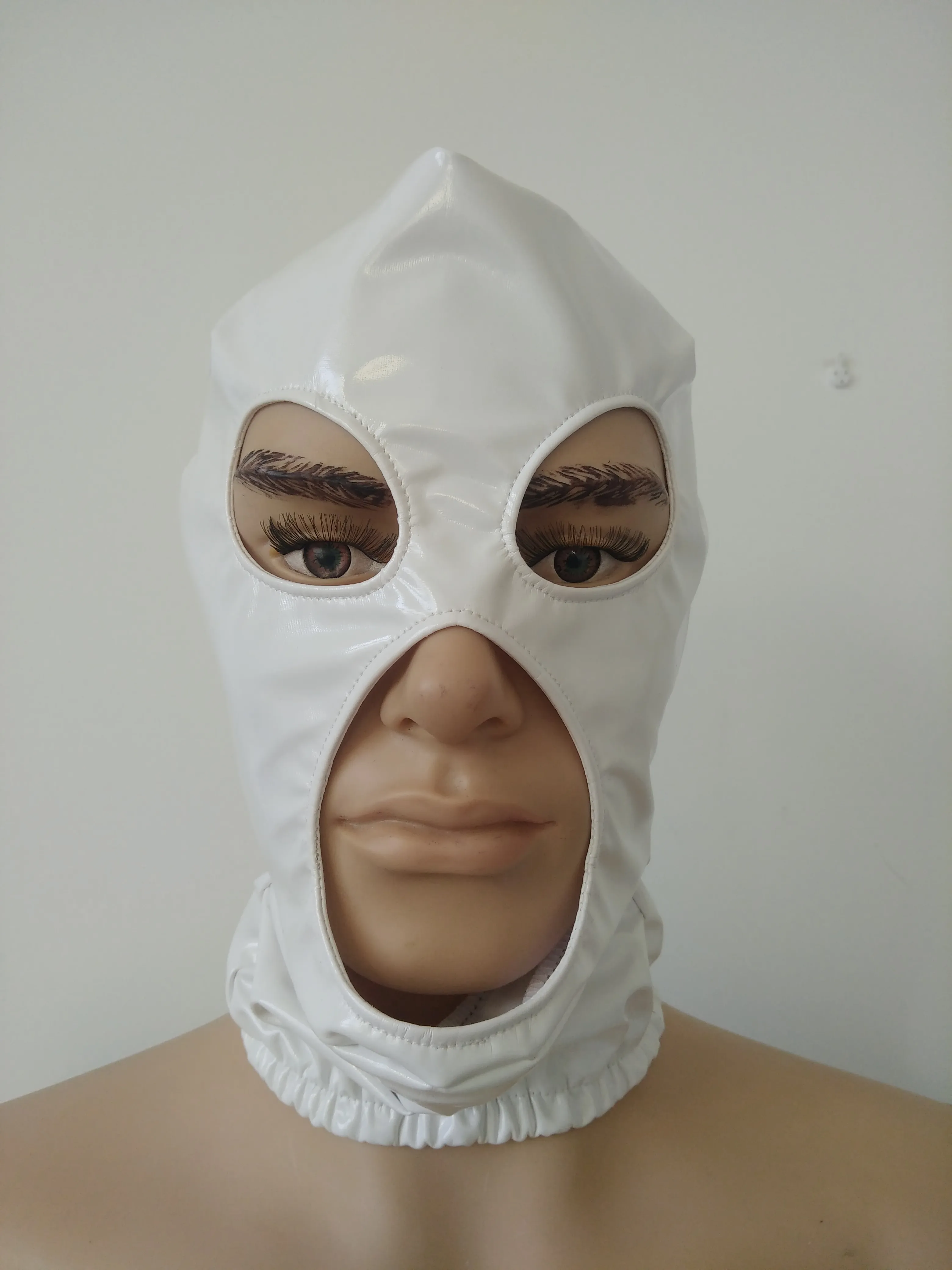 Women Mens Latex Face Mask Bronzing Cloth Open Mouth And Eye Glued Head Cover Couples Adult Face Mask Hood For Role Play Costume