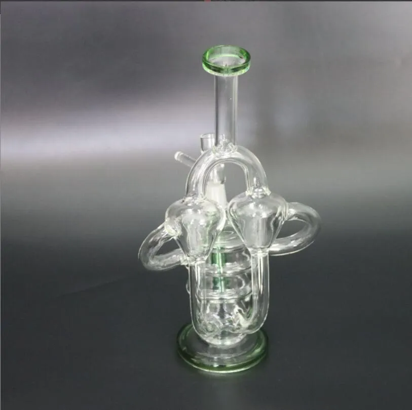 Pipes À Fumer Super Vortex Bong En Verre Dab Rig Narguilés Tornado Cyclone Recycler Rigs 12 Recycleurs Tube Pipe À Eau 14Mm Joint Bongs Wi Dhbw9