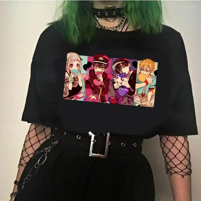 Męskie koszulki T-koszulki Anime toaleta Hanako-kun moda unisex T-shirty Harajuku tee okrągła szyja krótkie topy streetwearu letnie topy streetwearne