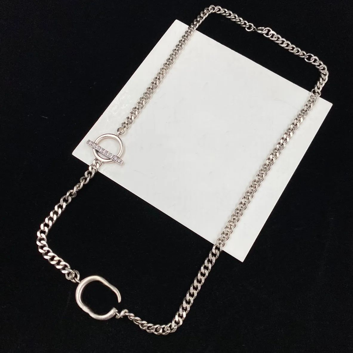 Collana con ciondolo di design con lettera per catena d'argento donna uomo Fornitura di gioielli di moda